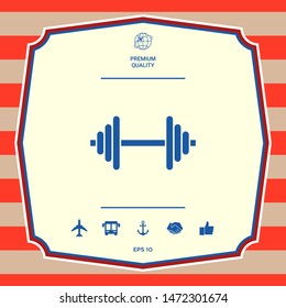 Barbell symbol icon. Graphic elements for your design