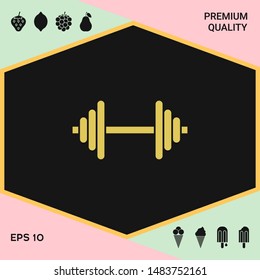 Barbell symbol icon. Graphic elements for your design