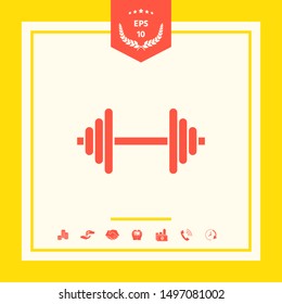 Barbell symbol icon. Graphic elements for your design