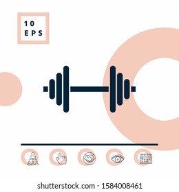 Barbell symbol icon. Graphic elements for your design