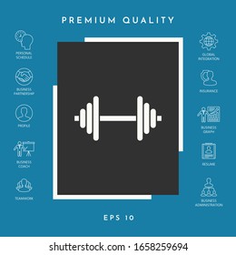 Barbell symbol icon. Graphic elements for your design