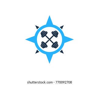 Barbell Track Icon Logo Design Element