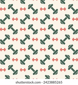 Barbell trendy multicolor repeating pattern vector illustration beautiful background