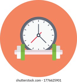 barbell vector flat color icon