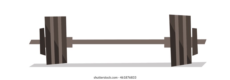 Barbell vector flat design illustration isolated on white background.