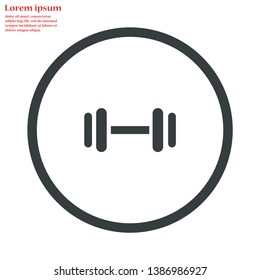 barbell vector icon 10 eps , Lorem ipsum Flat design