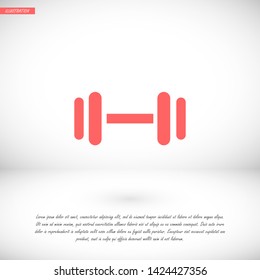 barbell vector icon 10 eps , Lorem ipsum Flat design