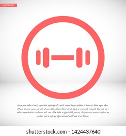 barbell vector icon 10 eps , Lorem ipsum Flat design