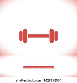 barbell vector icon 10 eps , Lorem ipsum Flat design