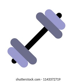barbell vector icon. Barbell black and white gym icon. 