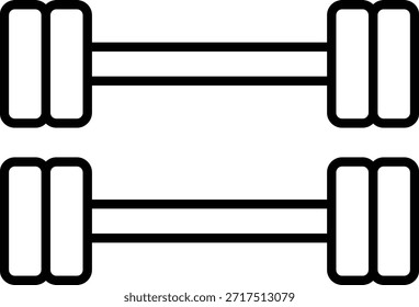 Icono de Vector Barbell. Se puede utilizar para aplicaciones de impresión, móviles y de Web.