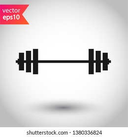 Barbell vector icon. Barbell flat sign. EPS 10