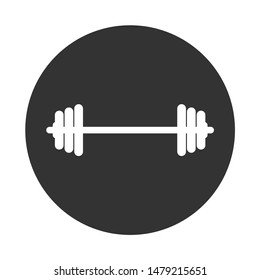Barbell vector icon. Barbell flat sign. EPS 10 symbol. Round icon design