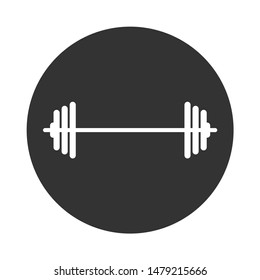 Barbell vector icon. Barbell flat sign. EPS 10 symbol. Round icon design