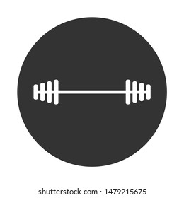 Barbell vector icon. Barbell flat sign. EPS 10 symbol. Round icon design