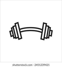 barbell vector icon line template