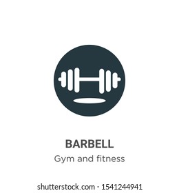Barbell vector icon on white background. Flat vector barbell icon symbol sign from modern gym and fitness collection for mobile concept and web apps design.