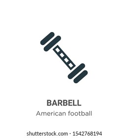 Barbell vector icon on white background. Flat vector barbell icon symbol sign from modern american football collection for mobile concept and web apps design.