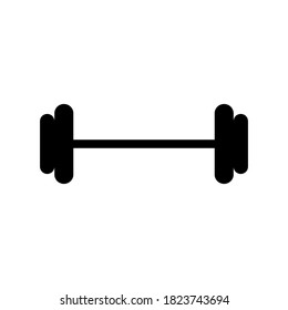 Barbell vector icon on white background