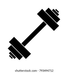 Barbell vector icon on a white background. Vector illustration.