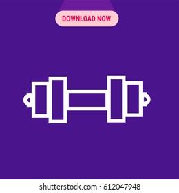 Barbell Vector Icon, The outlined symbol of dumbbell. Simple, modern flat vector illustration for mobile app, website or desktop app  