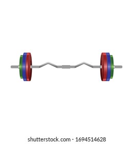 Icono de vector Barbell. Icono vectorial realista aislado en la barbacoa de fondo blanco.