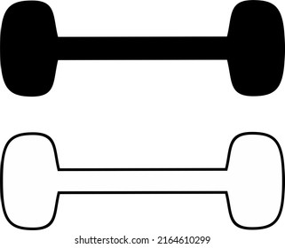 Barbell vector icon. Symbol, logo illustration.
Black dumbbell for fitness, training and exercise.
Sports vector element. Overview of fitness dumbbell illustrations