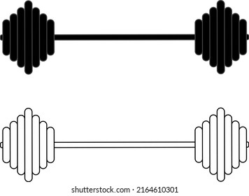 Barbell-Vektorsymbol. Symbol, Logo-Abbildung.
Schwarze Hantel für Fitness, Training und Sport.
Sportvektorelement. Übersicht über die Darstellungen von Fitness-Hantel