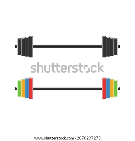 Barbell vector illustration isolated on a white background in. Stock