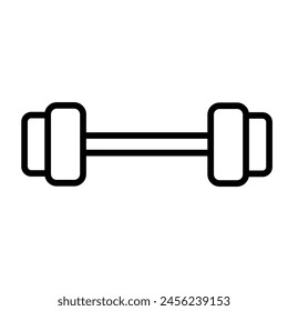 Barbell Vector Line Icon Design