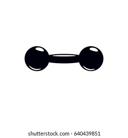 Barbell vector logo, stylized illustration.