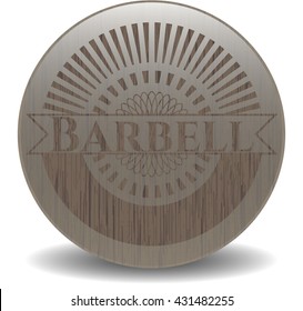Barbell vintage wood emblem