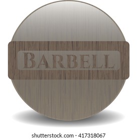 Barbell vintage wooden emblem