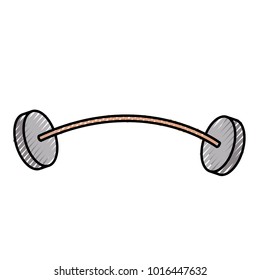 barbell weight in colored crayon silhouette