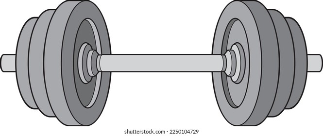Barbell (weight or dumbbell). Sport equipment for bodybuilding and fitness. Gym Icon. Vector Illustration.