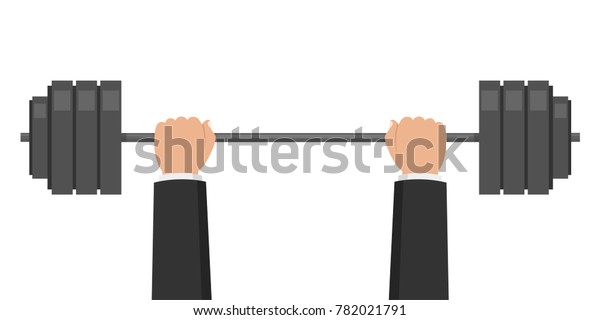 Barbell Weight Hands Businessman Lifted Barbell Stock Vector Royalty Free Shutterstock