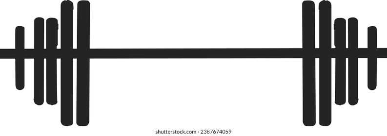 Barbell weight lifting silhouette vector. Barbell silhouette vector