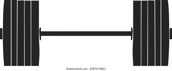 Vector de silueta de elevación de peso de barbell. Vector de silueta de barbell