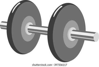 Barbell with weight plates.