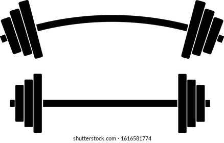 Barbell Weight Set Isolated Vector Icon