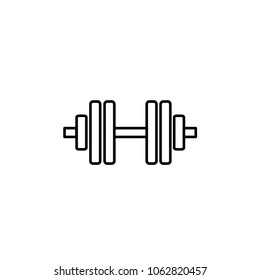 Barbell weight training equipment flat vector icon line art for exercise apps and websites