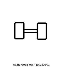 Barbell weight training equipment flat vector icon line art for exercise apps and websites