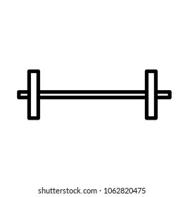 Barbell weight training equipment flat vector icon line art for exercise apps and websites