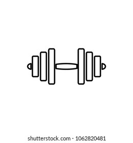 Barbell weight training equipment flat vector icon line art for exercise apps and websites