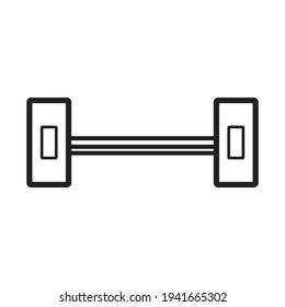 Barbell weight training equipment flat vector icon for exercise apps and websites
