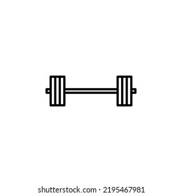 Barbell weight training equipment vector icon isolated on white backround