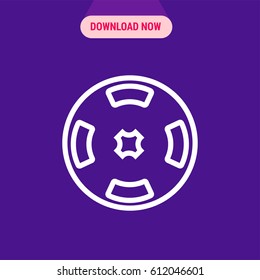 Barbell Weight Vector Icon, The outlinet symbol of gym implement on the purple background. Simple, modern flat vector illustration for mobile app, website or desktop app  
