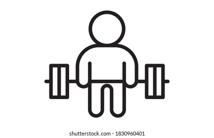 barbell weightlifting icon from gym and vector image