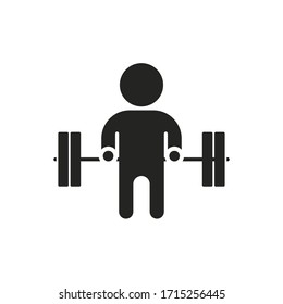 Barbell Weightlifting icon vector illustration symbol,HUMAN,healthy lifestyle