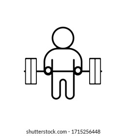 Barbell Weightlifting icon vector illustration symbol,HUMAN,healthy lifestyle